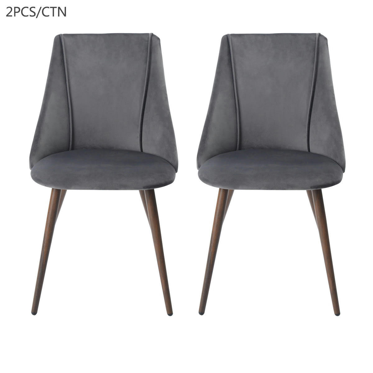 - Lot de 2 chaises salle à manger en velours gris