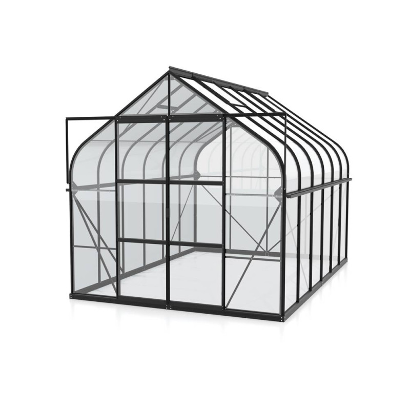 Serre en verre Dione noire 8,3 m² VITAVIA