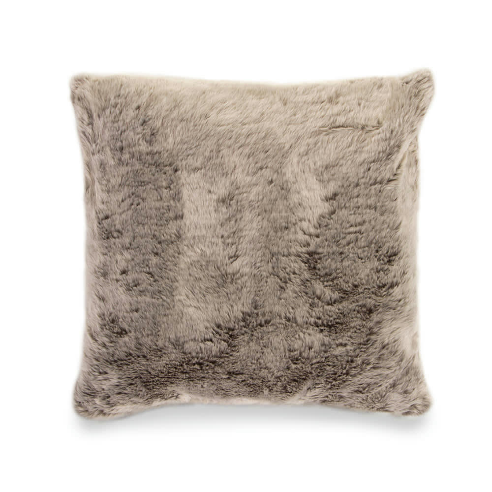 - Coussin luxueux en fausse fourrure 45cm beige vison