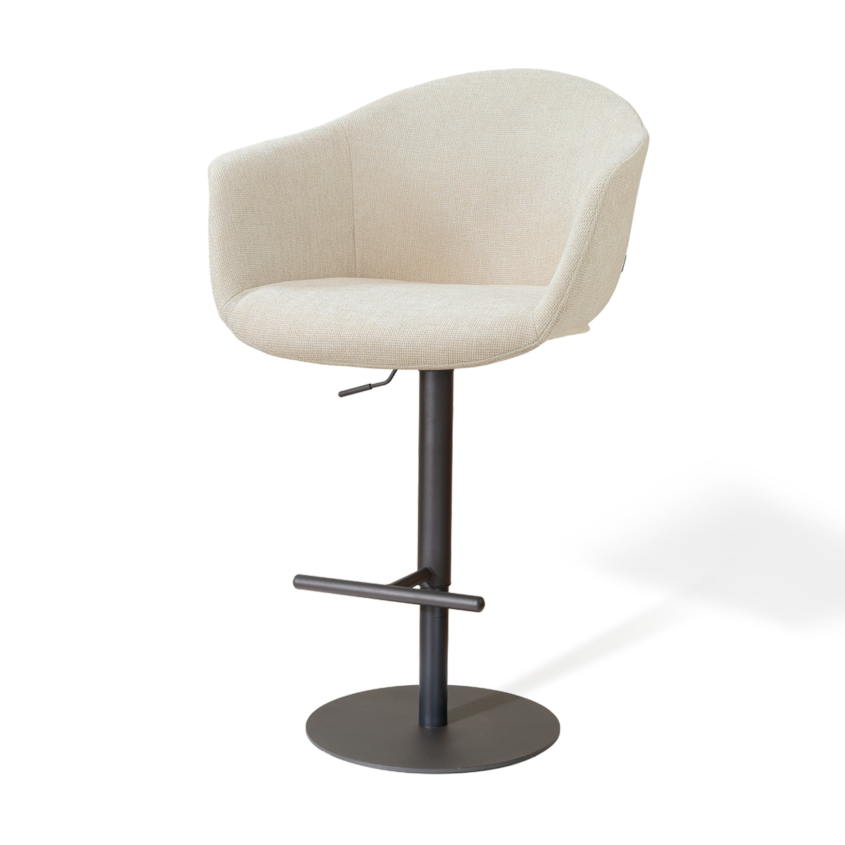 Nolon Niva-Otis tulp barkruk cottonbeige - verstelbaar - zwarte poten