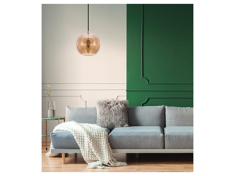 Lampa wisząca Daphne szklana bursztynowa