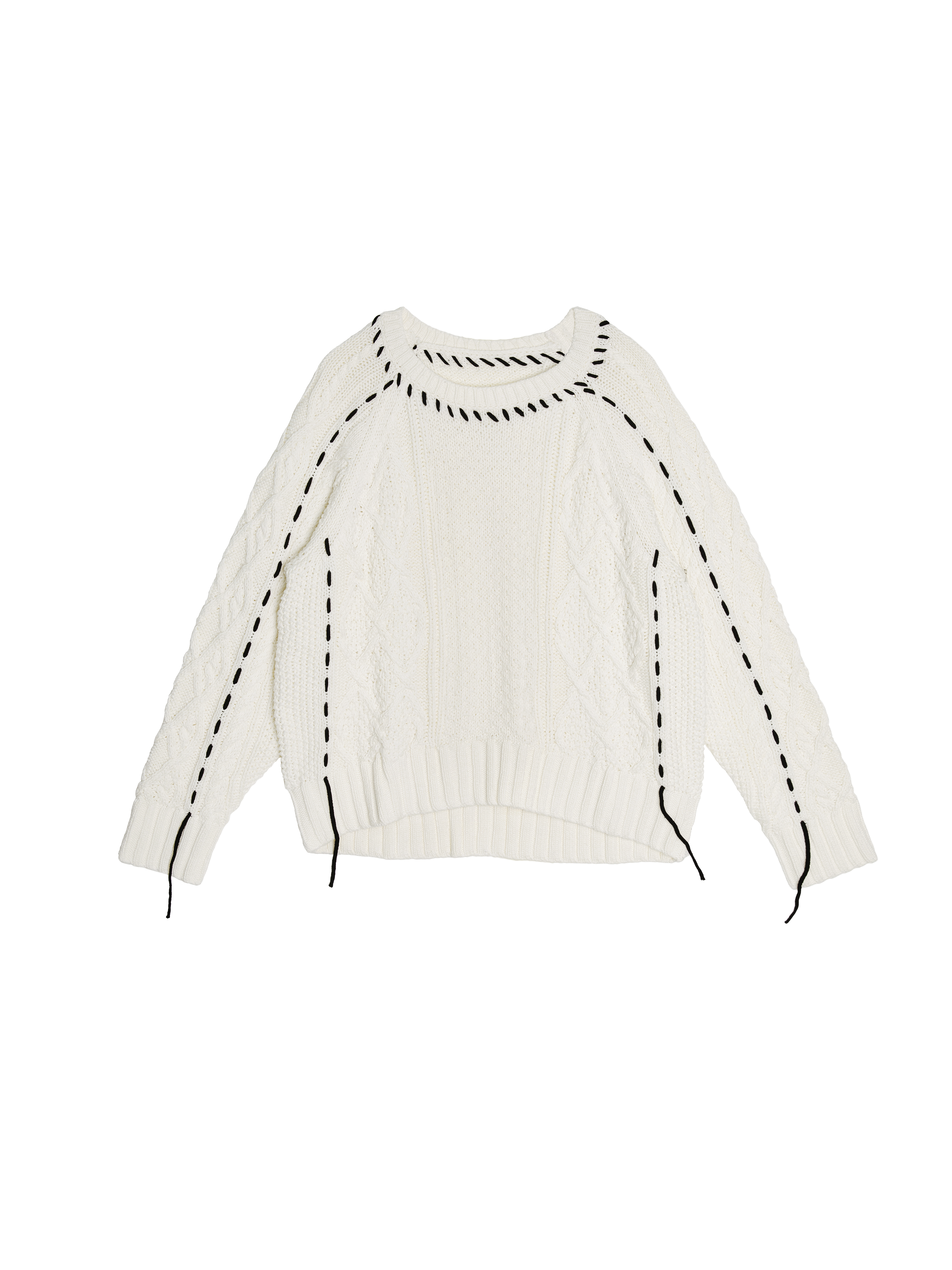 Contrast Stitch Detail Sweater - 25WDT310X