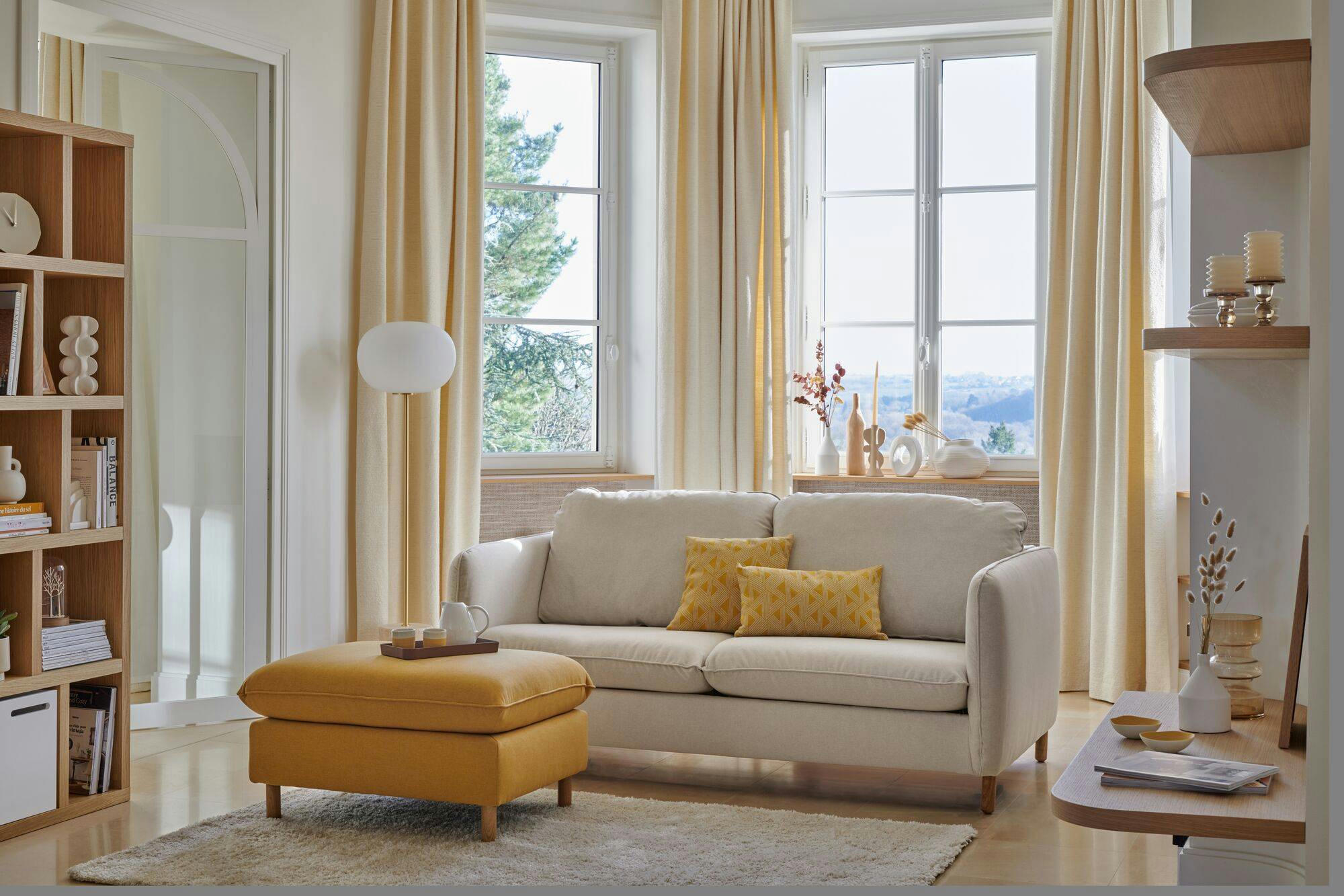 PORTIMO - Canapé convertible en tissu rouge