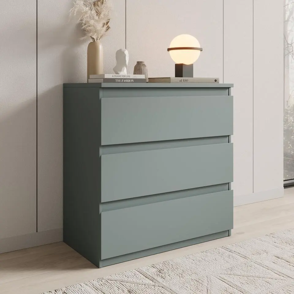 Meubella - Eskar - Ladekast - Groen - 77x42x80 cm