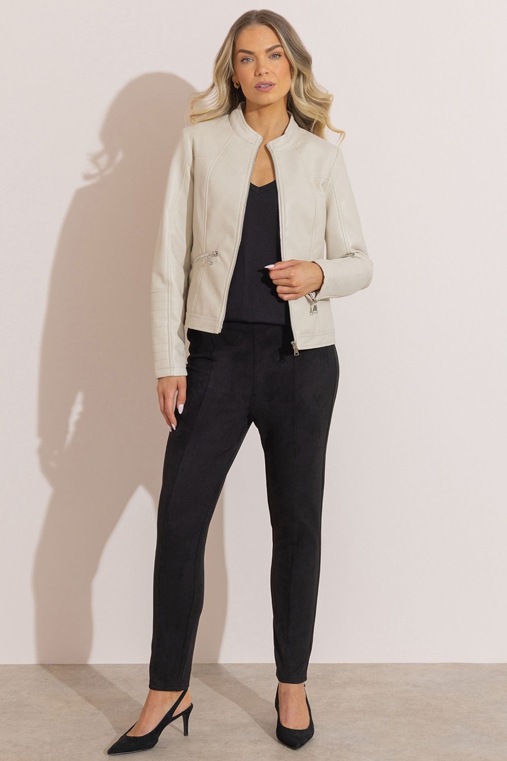 Klass. Faux Leather Racer Jacket