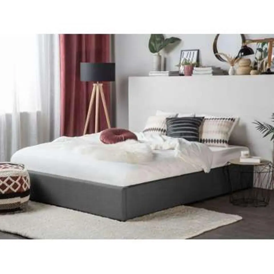 DINAN - Tweepersoonsbed - Grijs - 160 x 200 cm - Polyester