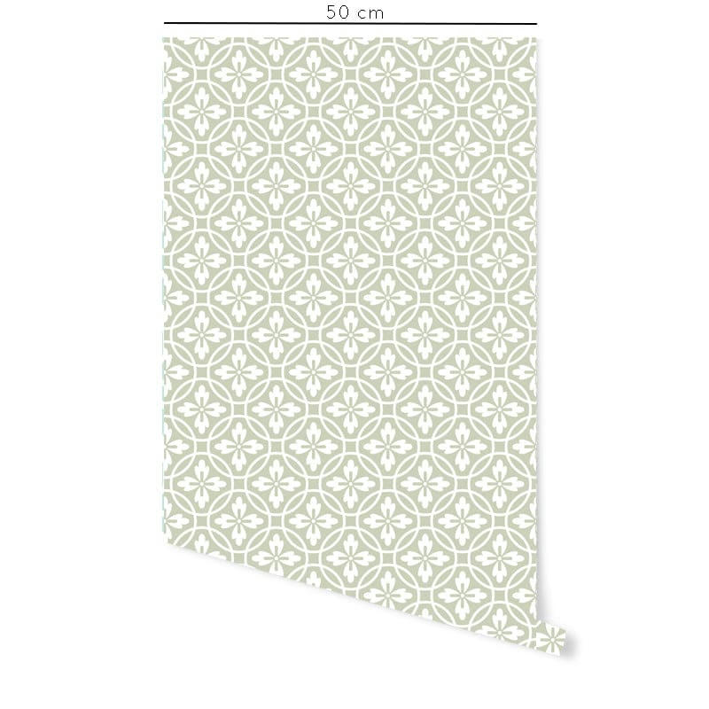 VINTAGE - Papier peint vinyle adhésif vintage vert 50x300 cm