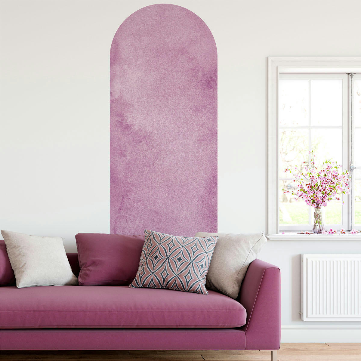 - Papier Peint arche rose aquarelle 185x60cm
