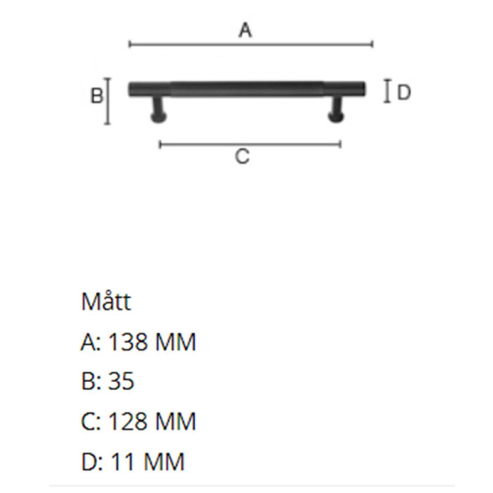 SKUFFEHÅNDTAK BESLAGSBODEN BB6361 128MM SVART