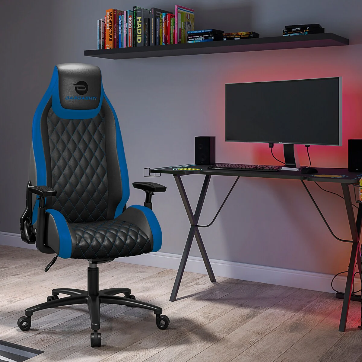 Next-Gen Ergonomic Gaming Chair, 8 Way Adjustable Arm Rest, Multi-Tilt