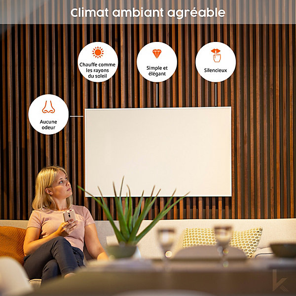 Chauffage infrarouge P-Serie 1000W avec SMART-thermostat