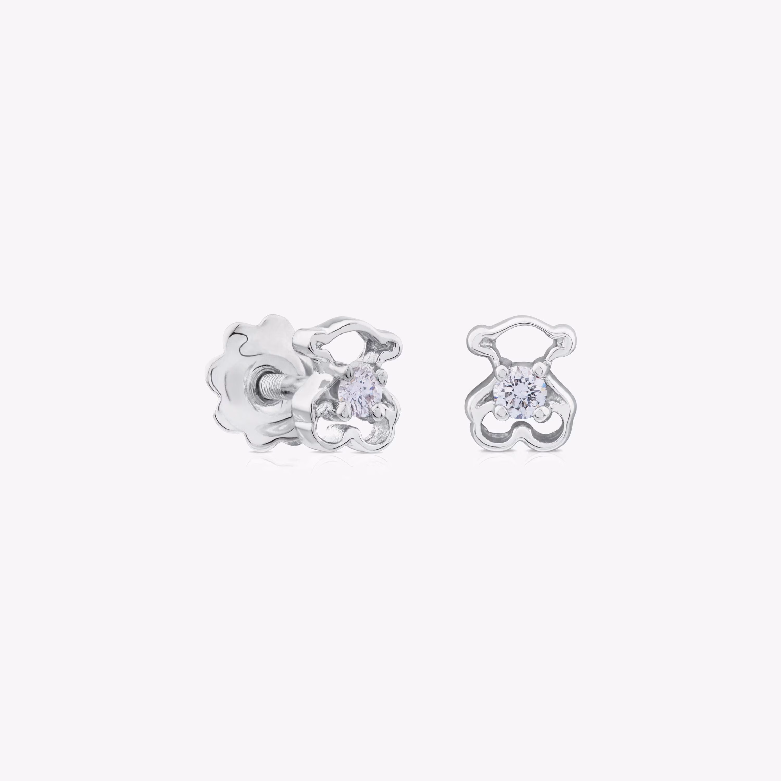 Pendientes de oro blanco con diamantes Silueta
