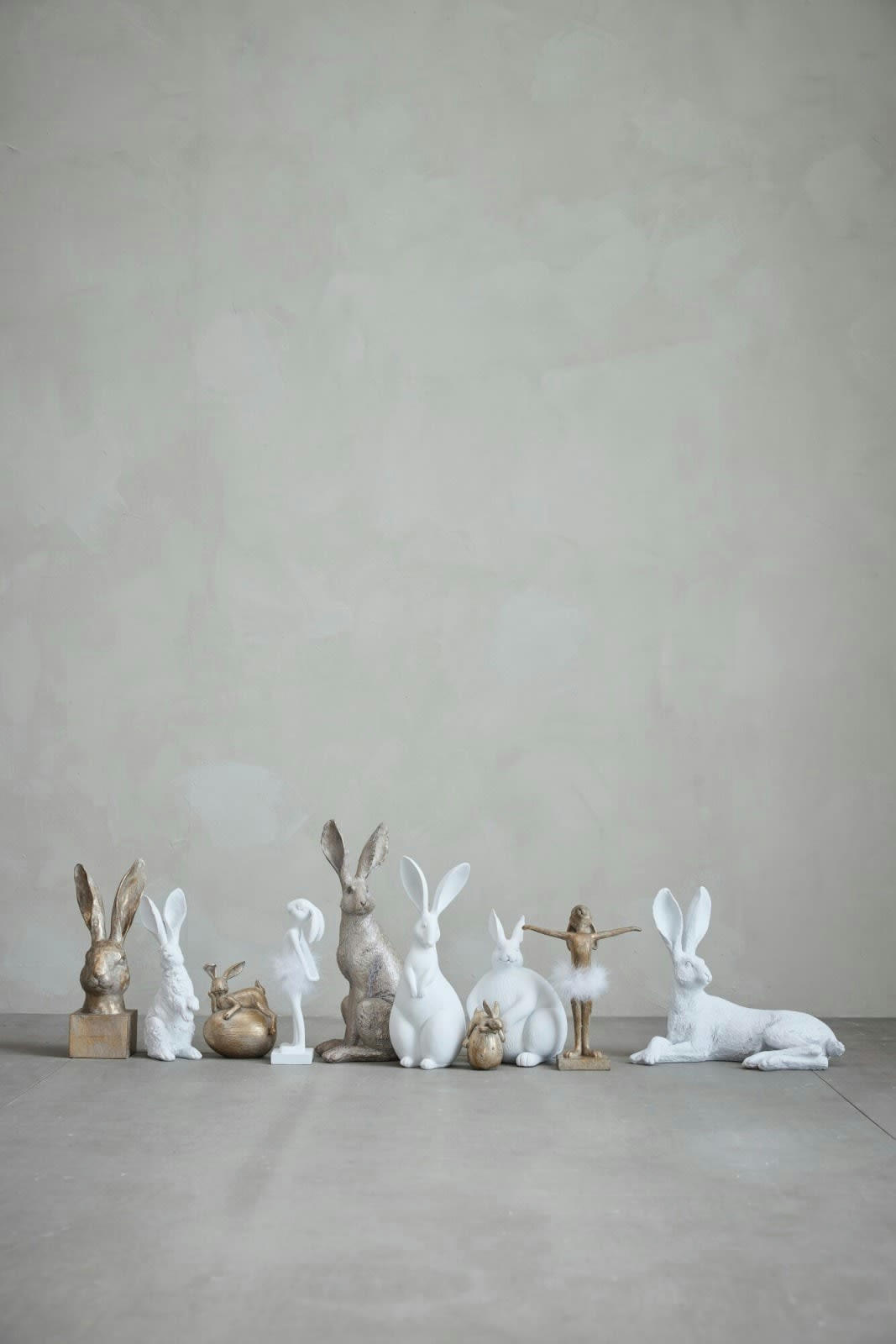 - Statuette Lapin en polyrésine blanc H27