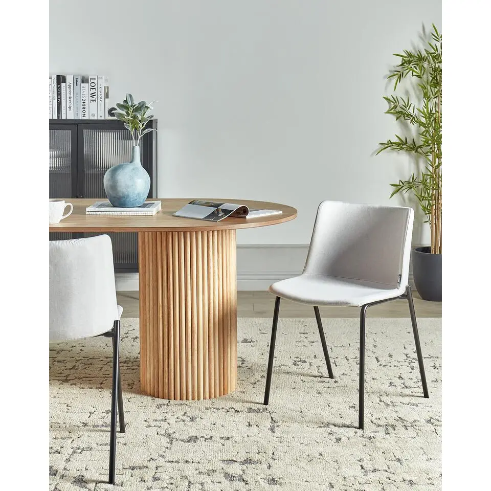 ESBON - Eetkamerstoel set van 2 - Lichtgrijs - Stof