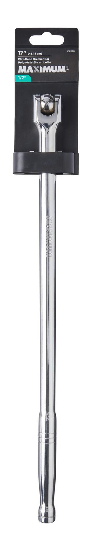 MAXIMUM 1/2-in Drive Breaker Bar, Nickel-Chrome Plating, 17-in
