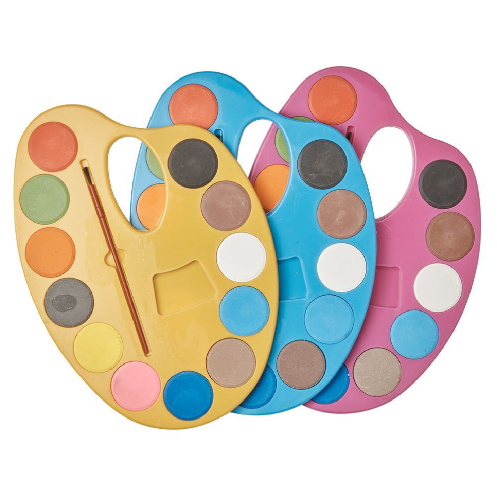 Palette de peinture 12 couleurs   1 pinceau