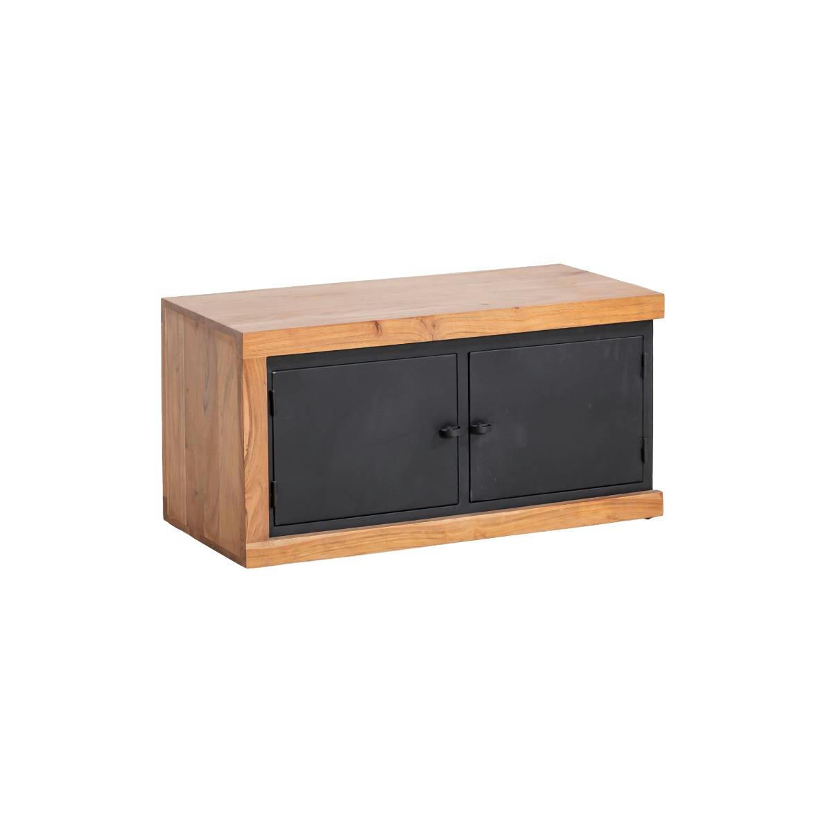 EMILIO - Meuble TV en bois marron 90 cm