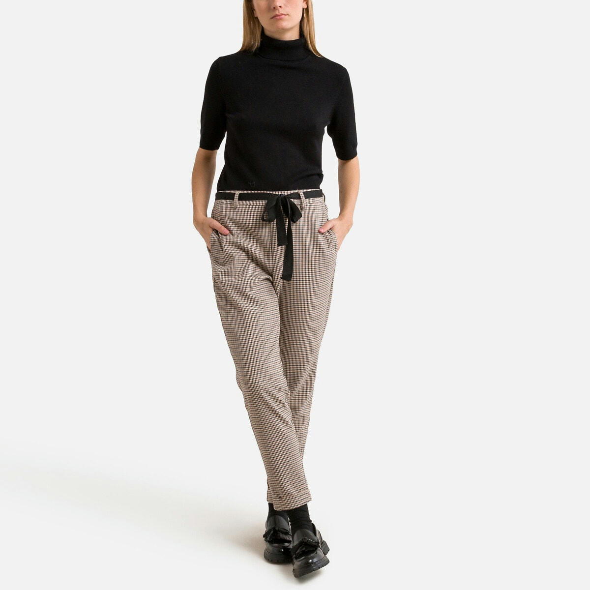 Pantalon droit à carreaux