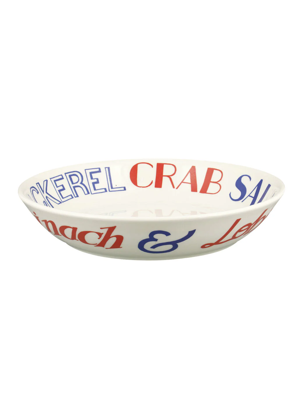 Red & Blue Toast Medium Pasta Bowl
