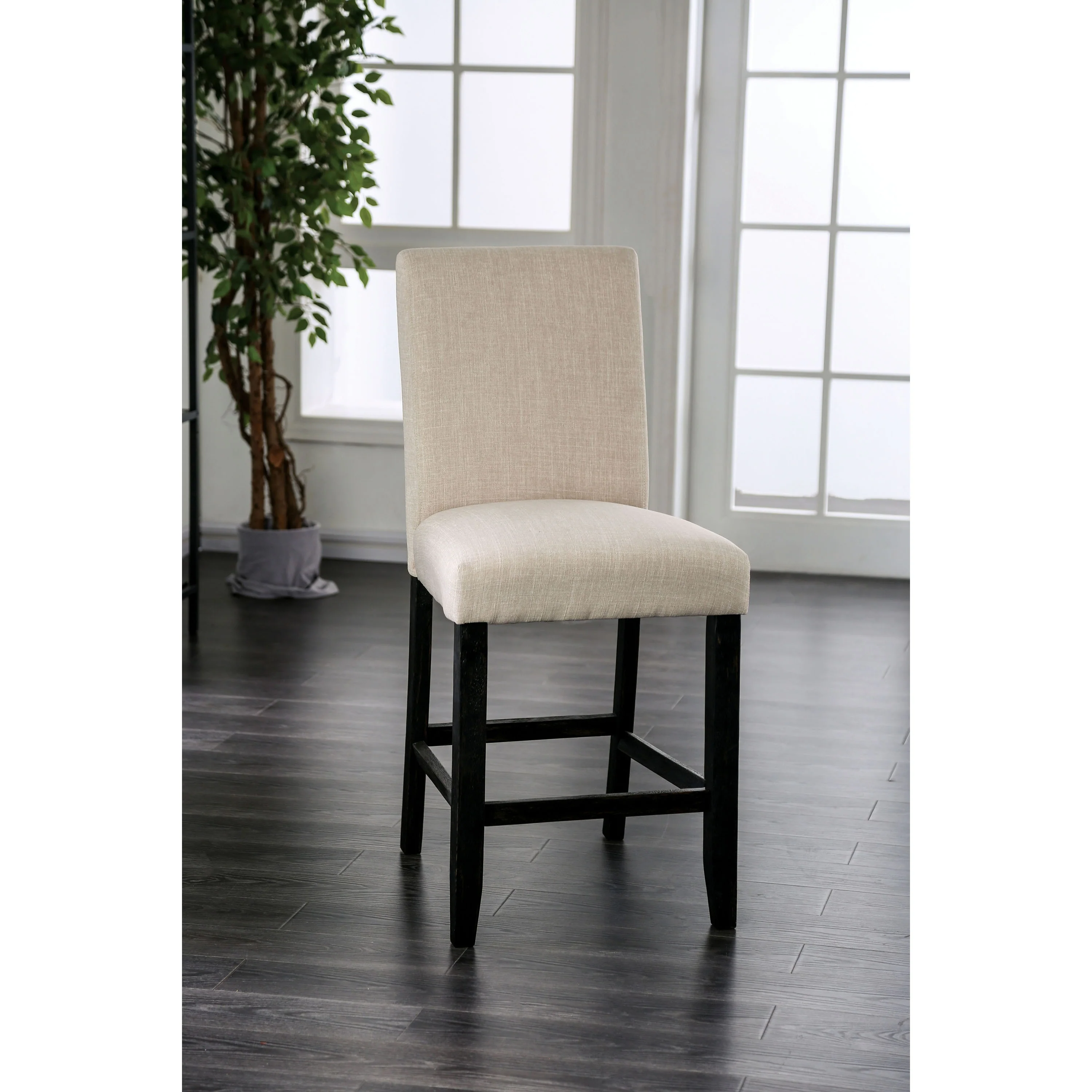 Shap Rustic Linen Counter Height Chairs (Set of 2) by Furniture of America