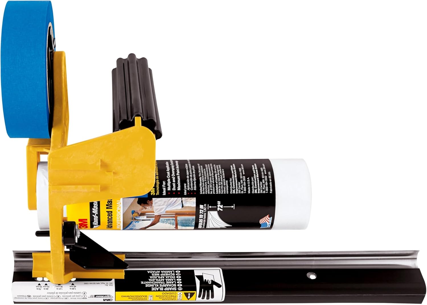3M Hand-Masker M3000 Tool Painter's Tape and Masking Film Dispenser Kit, 3M Hand Masker Protects Surfaces from Paint Splatters, Includes 12-Inch Blade, Painter's Tape and Masking Film, 1 Kit