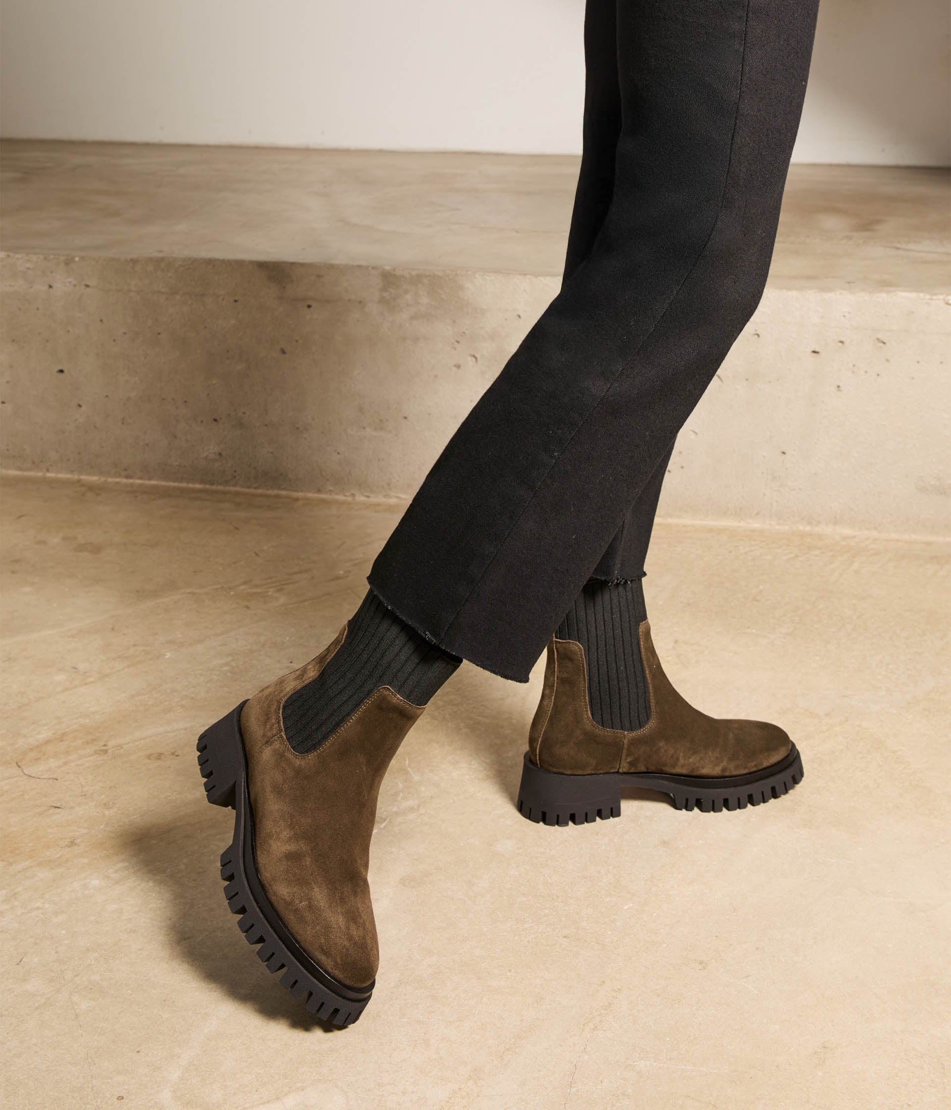 Boots chaussettes kaki Samper