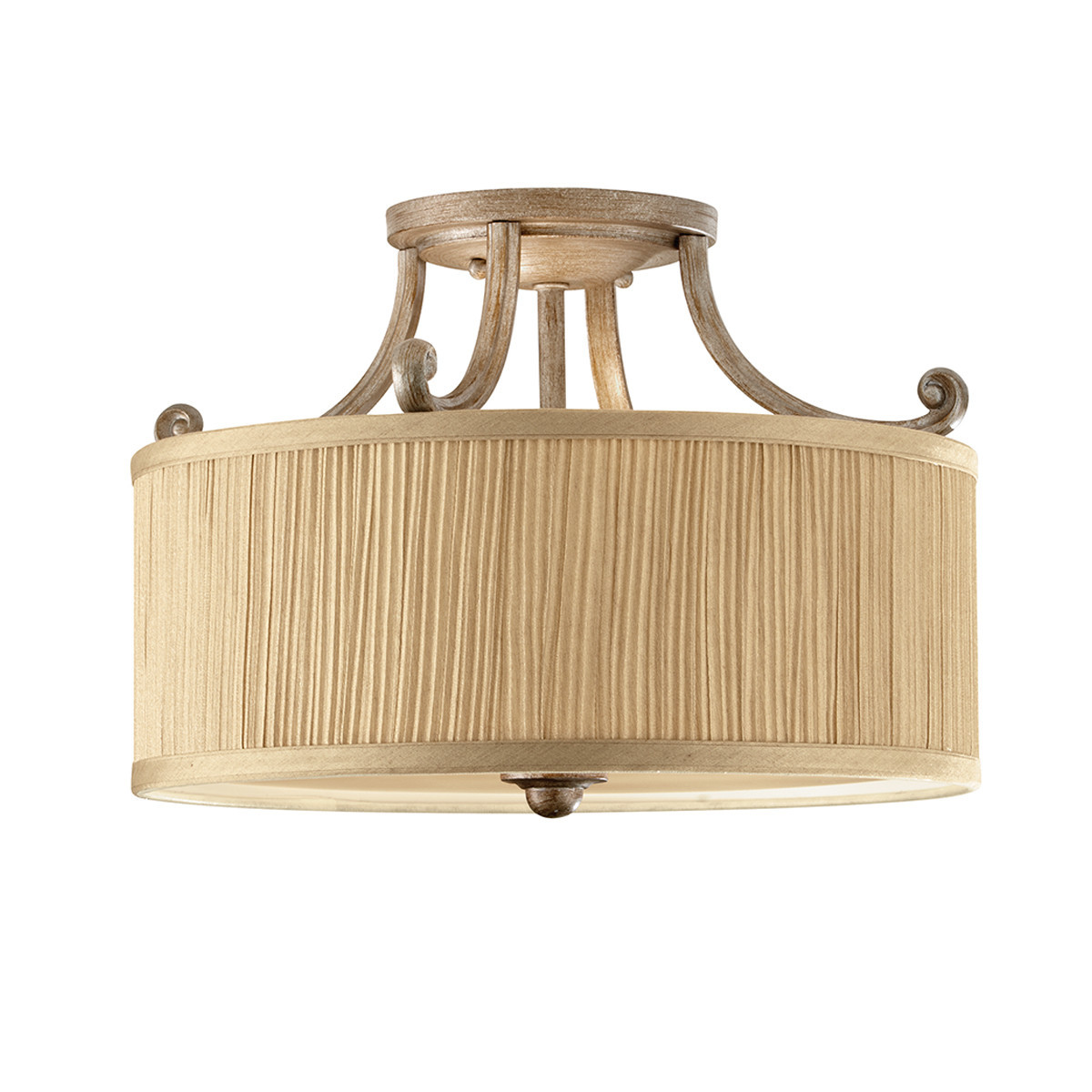 Lampa sufitowa kremowo-srebrna Abbey 3xE27x60W wym: 26x35,6x35,6 cm Feiss