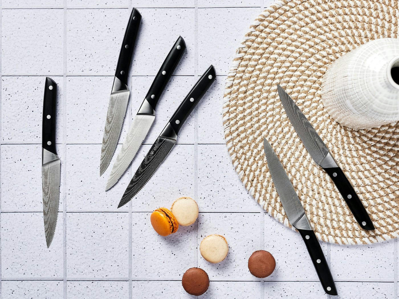 NUDE - Lot de 6 couteaux en inox noir