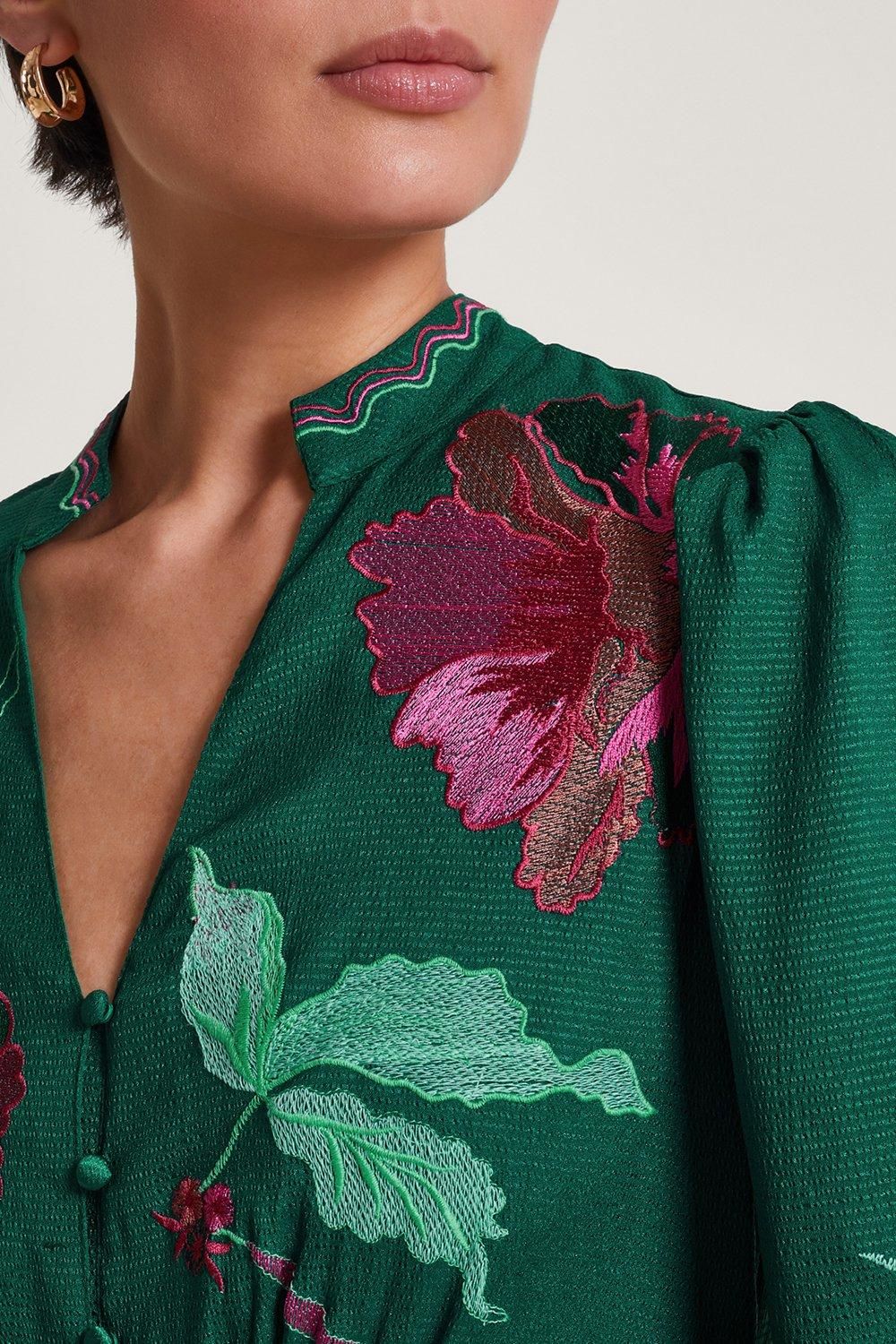 Monsoon Lyra Embroidered Midi Dress