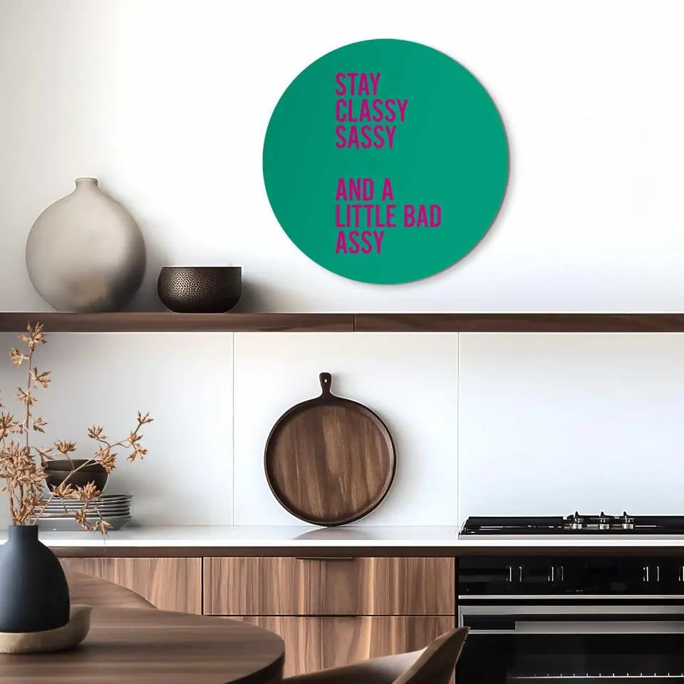 Glasschilderij Classy and sassy - &Oslash; 50 - Groen