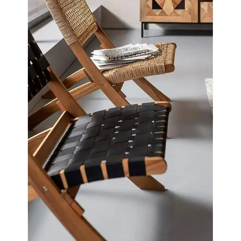 Fauteuil van massief acaciahout en nylon