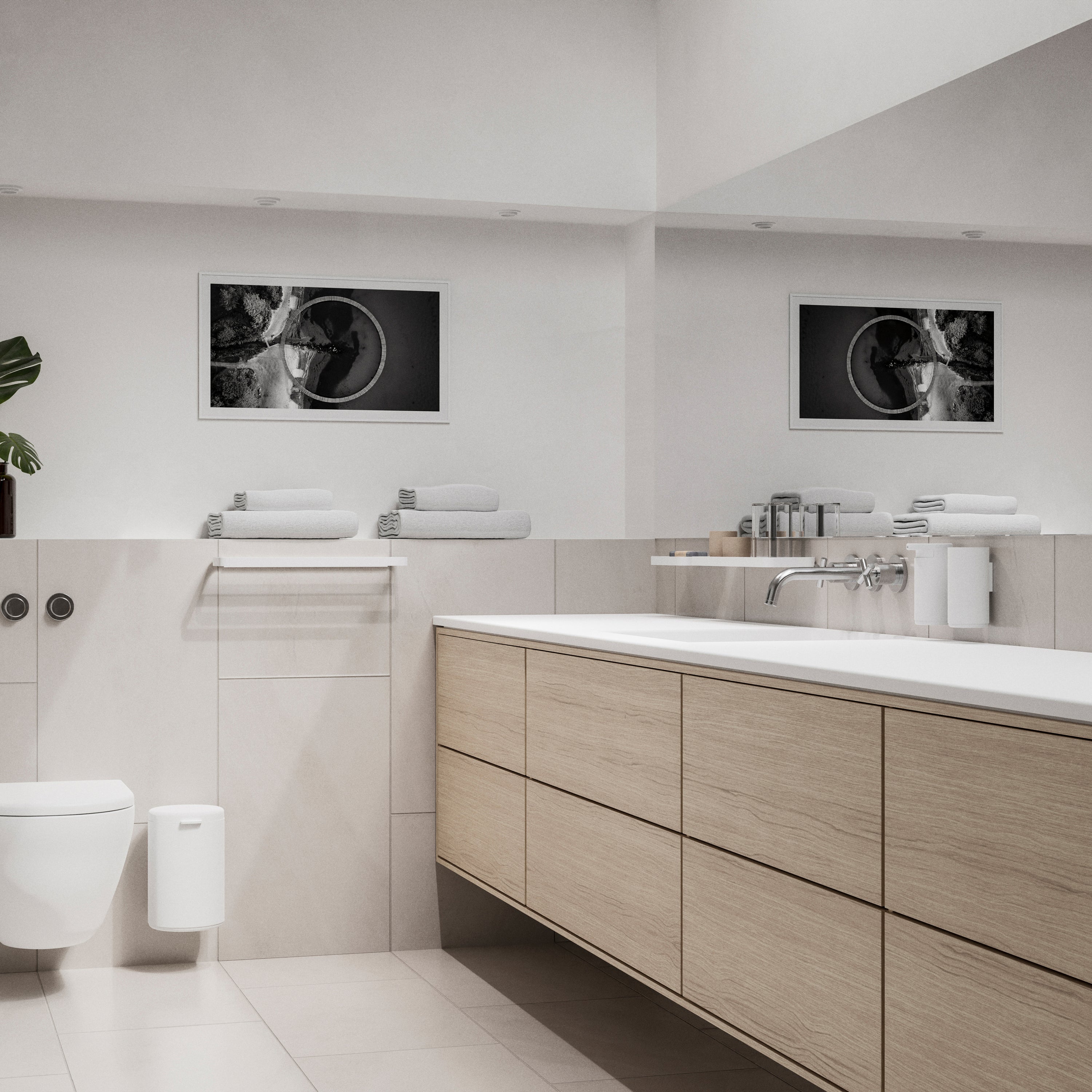 Zone Denmark Double Rim Handdoekrek - L 70 cm - Wit