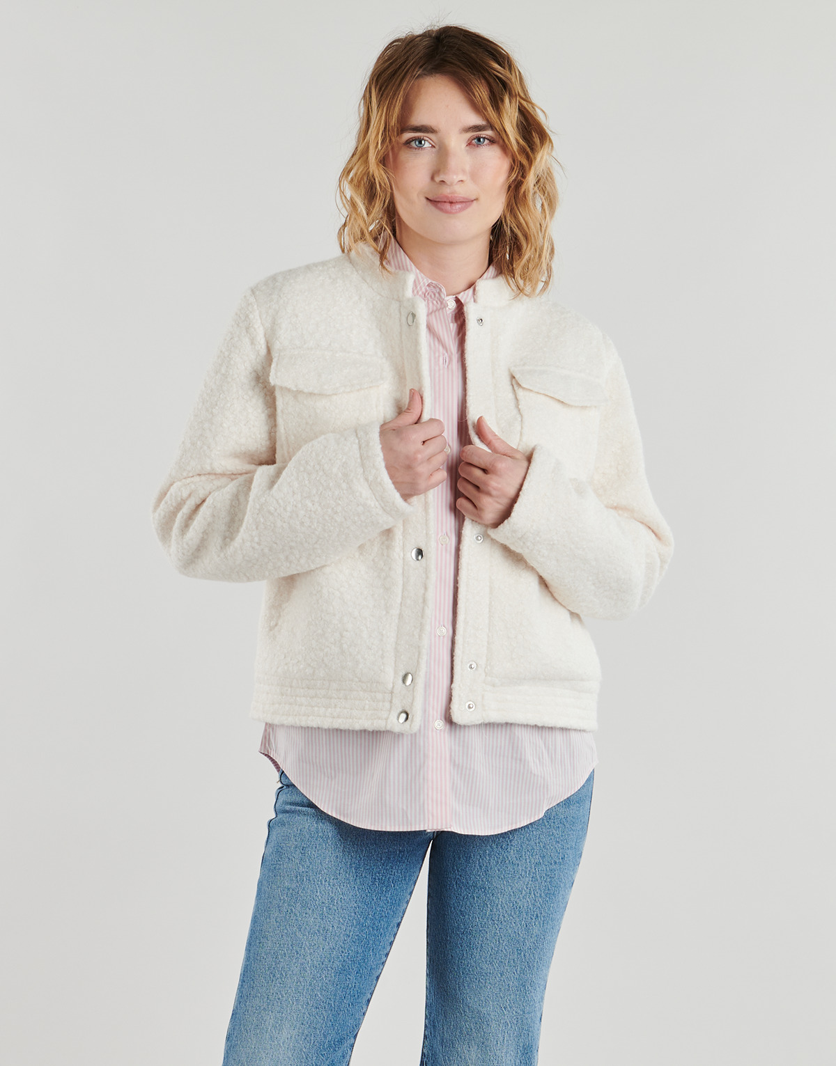 Vero Moda - VMJOSSY LS BOUCLE JACKET - Beige