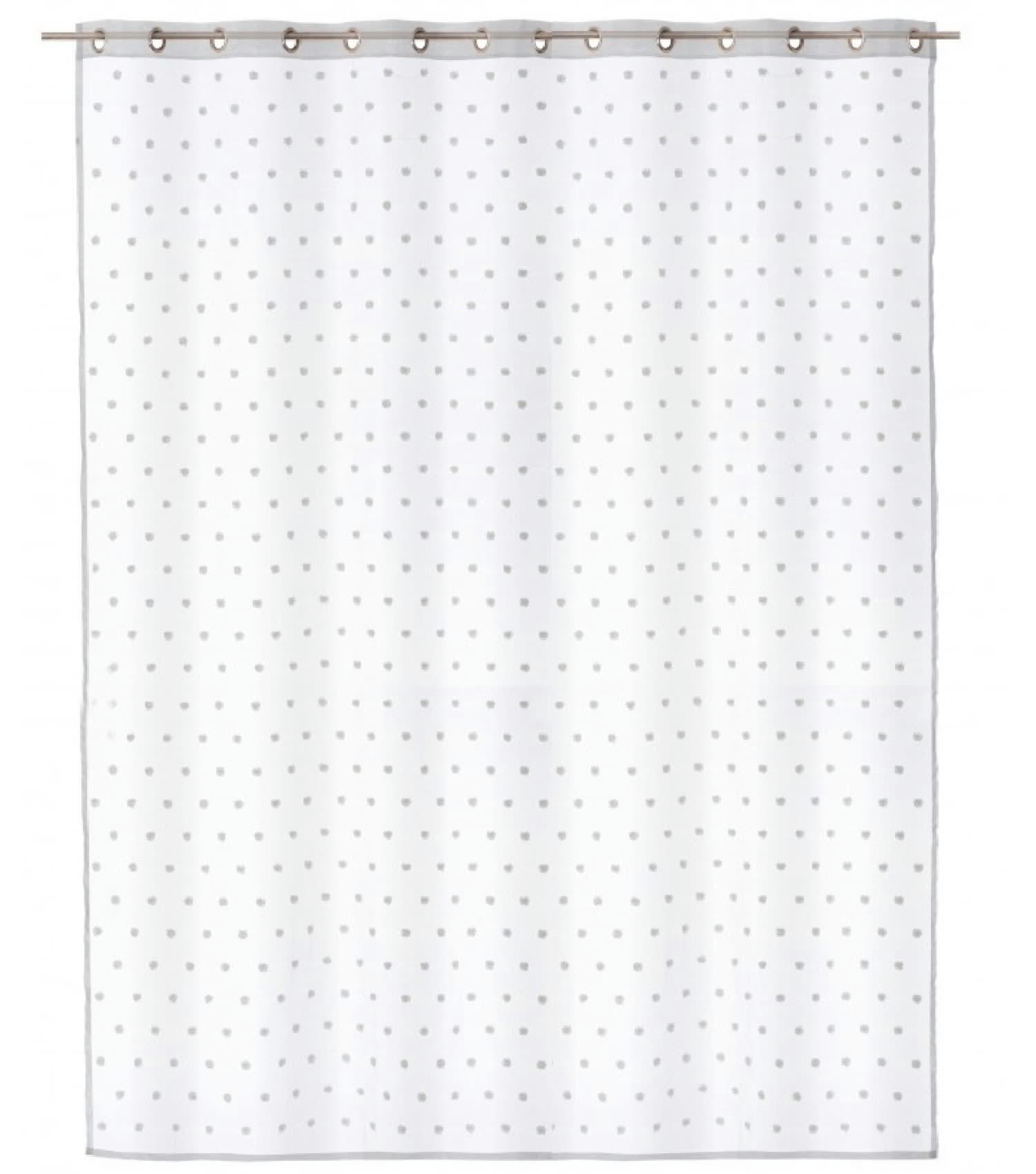 POIS - Voilage à oeillets blanc motifs pois 140x260cm