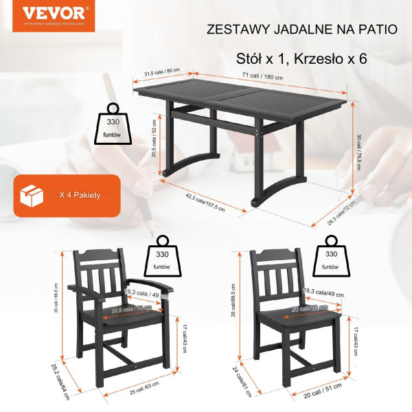 7-Częściowy Zestaw do Jadalni