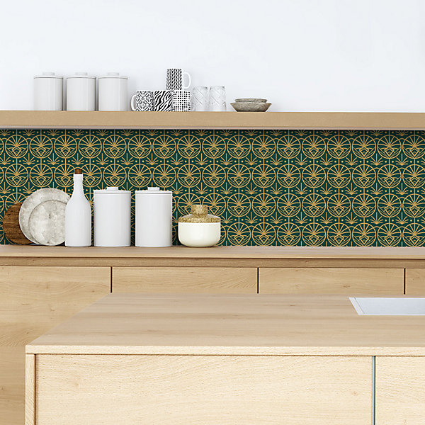 Crédence adhésive motifs déco design verte 30x70 cm