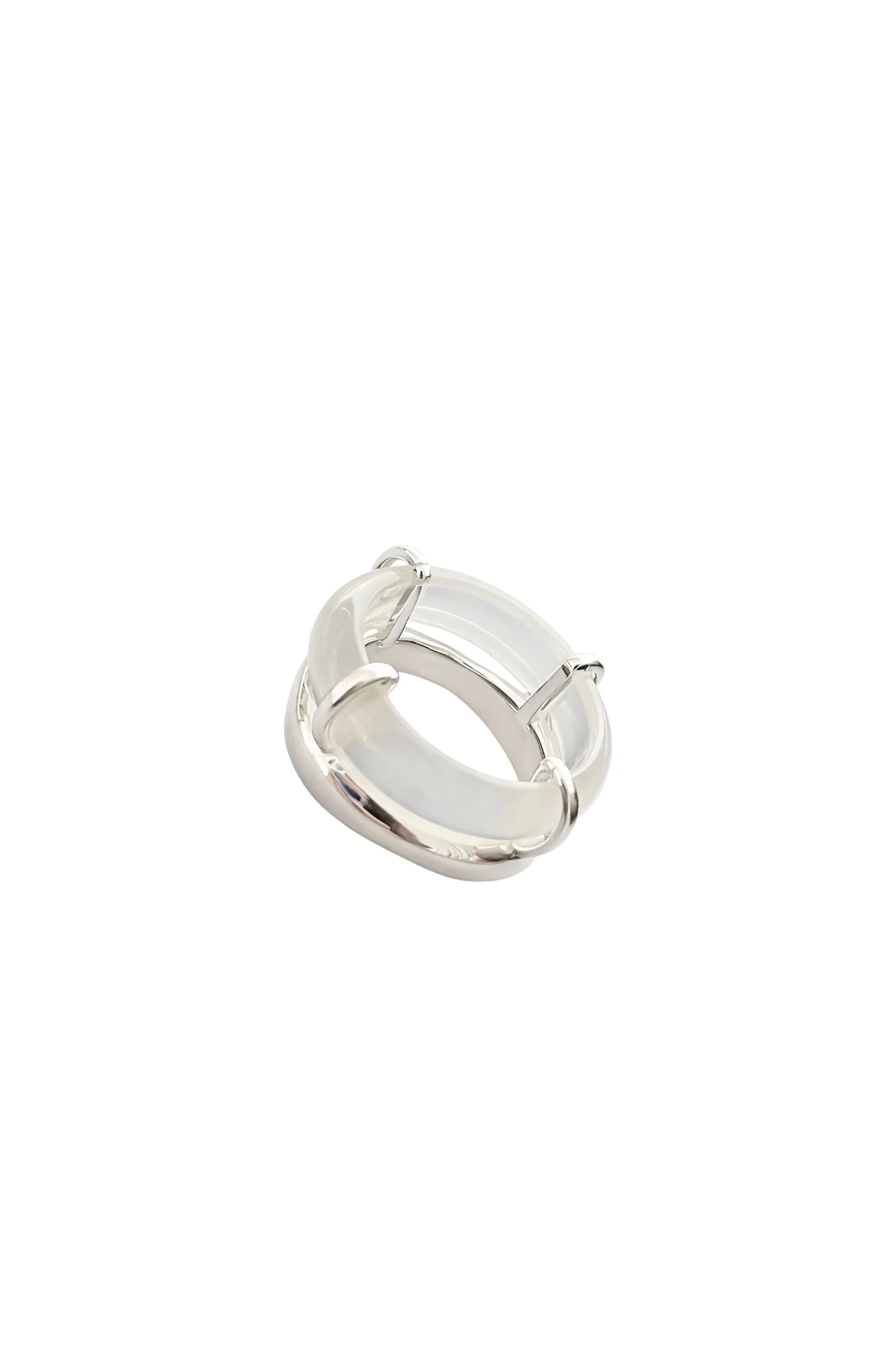 Cove — White Jade Stone Sculpted Ring