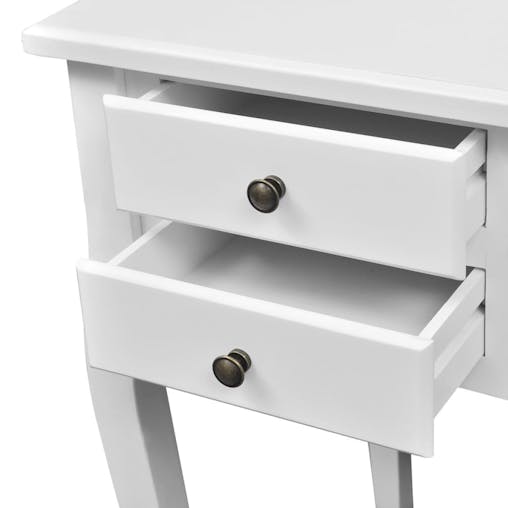 NNEVL Wooden French Desk with Curved Legs and 5 Drawers