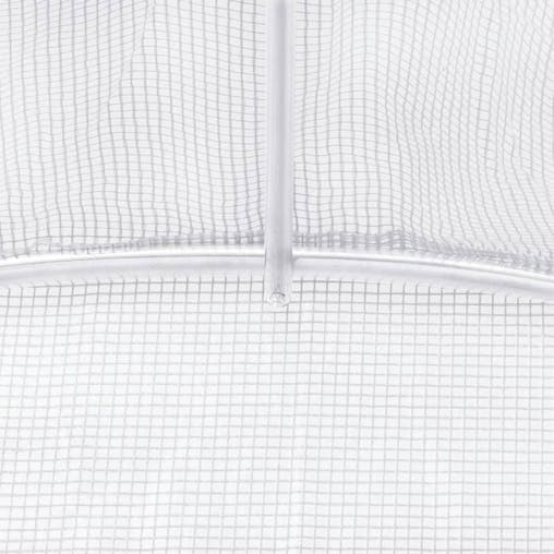NNEVL Greenhouse with Steel Frame White 32 m&sup2; 16x2x2 m
