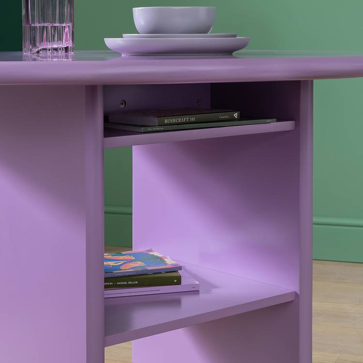 Habitat Geller Solid Wood 4 Seater Dining Table - Purple