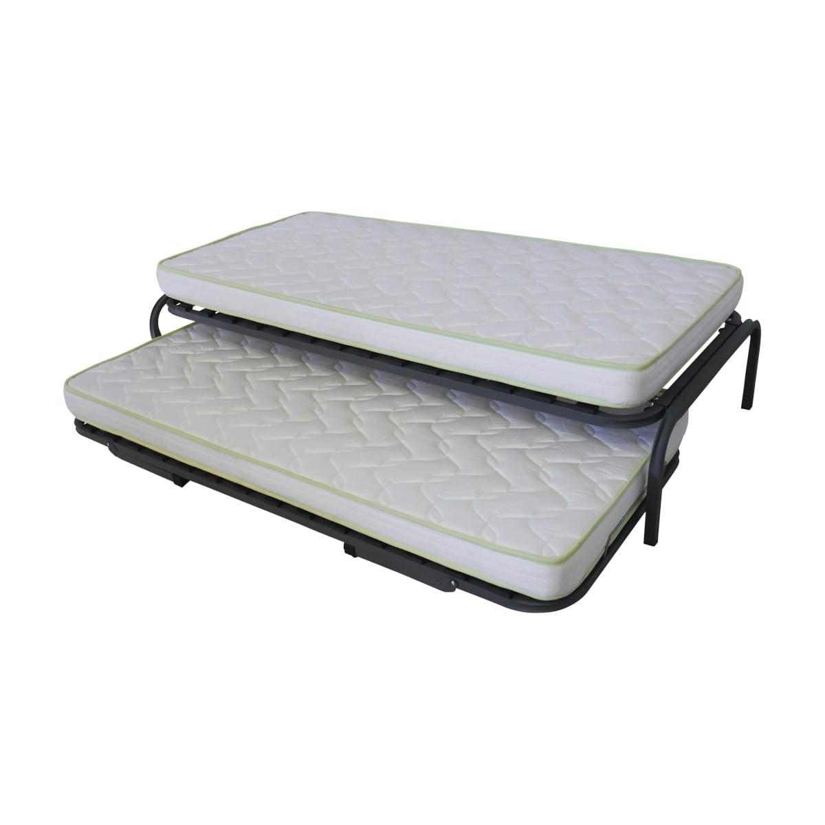 STRATA - Pack lit gigogne avec 2 matelas 80x200 cm metal