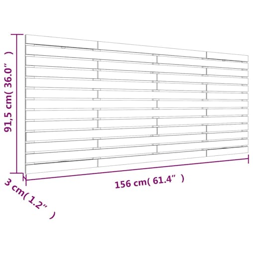 NNEVL Wall Headboard White 156x3x91.5 cm Solid Wood Pine