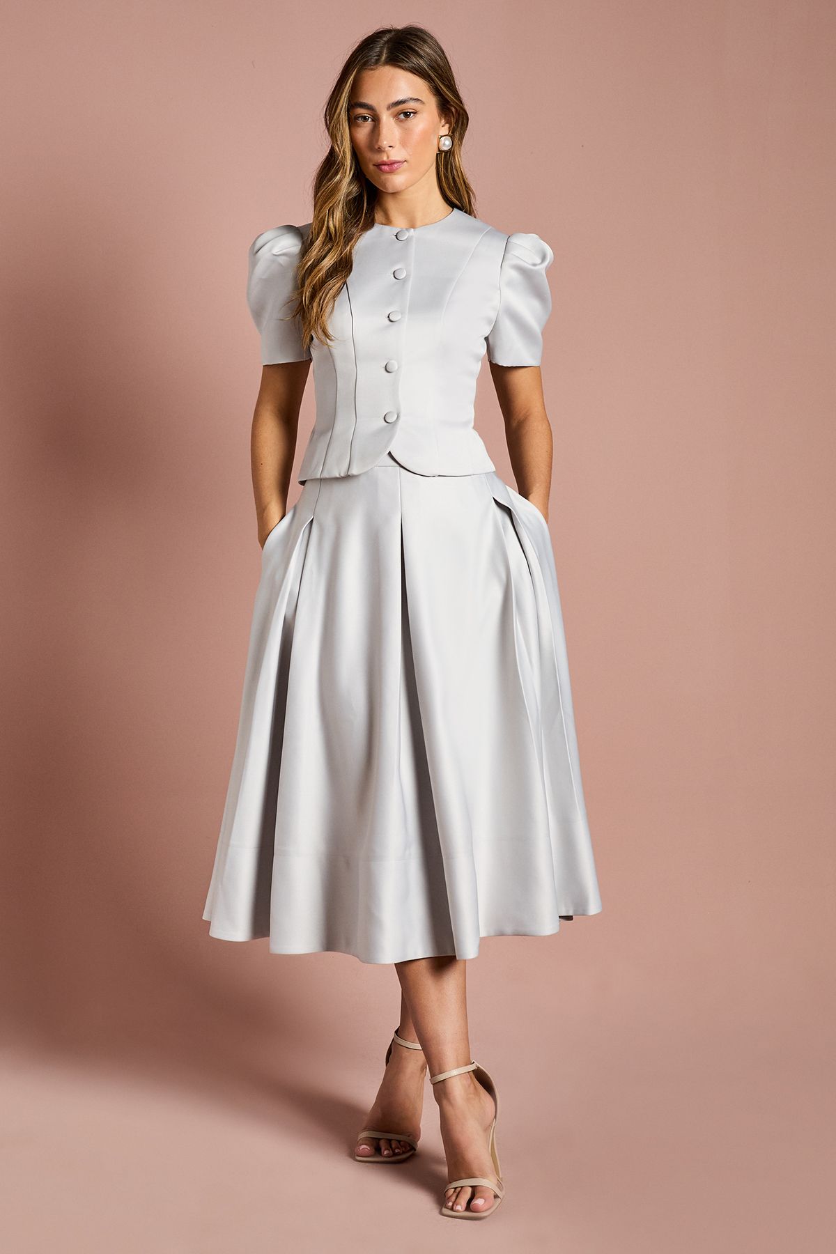 Coast Short Sleeve Button Through Fitted Jacket