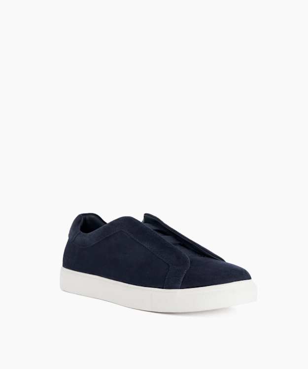 Tylers Navy - Suede Lace-less Trainers
