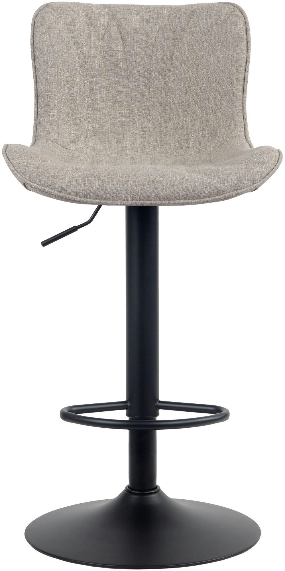 LINUS - Tabouret de bar ajustable pivotant tissu Taupe