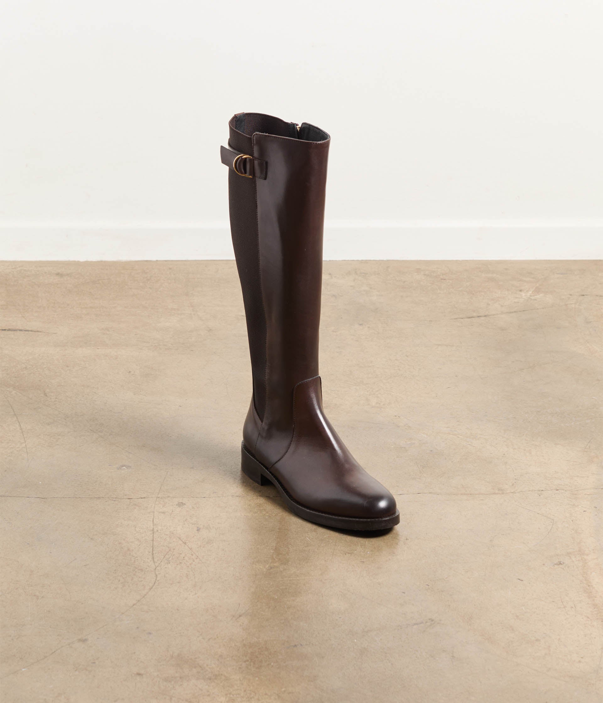 Bottes en cuir chocolat Lisou