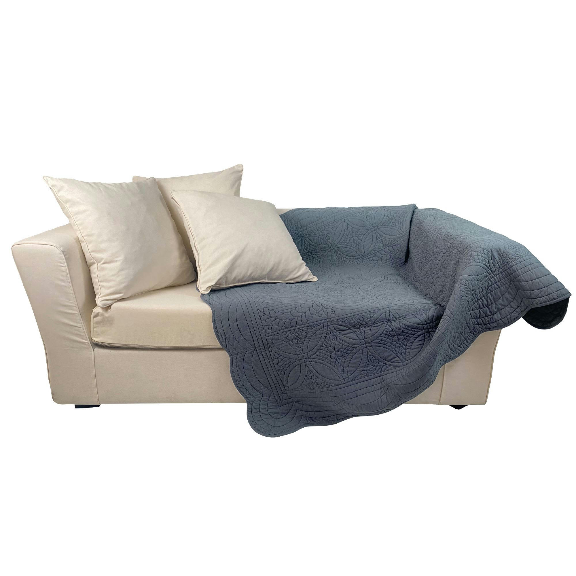 BAILLARGUES - Housse de coussin 40x40 gris foncé en coton