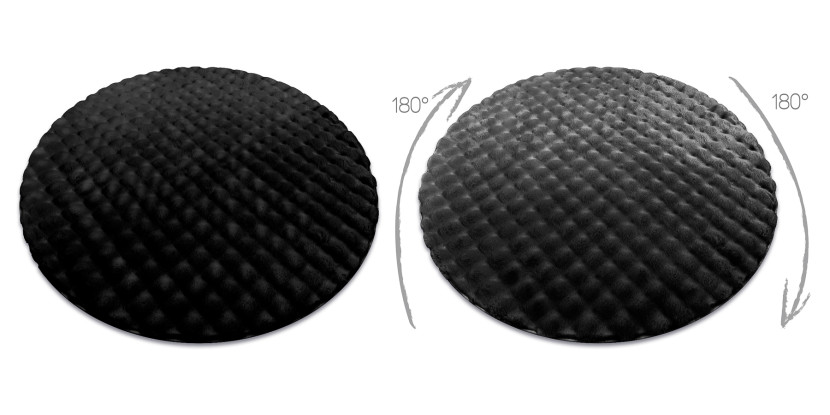 Dywan BUBBLE czarny 25 IMITACJA FUTRA KRÓLIKA strukturalny 3D koło 100 cm
