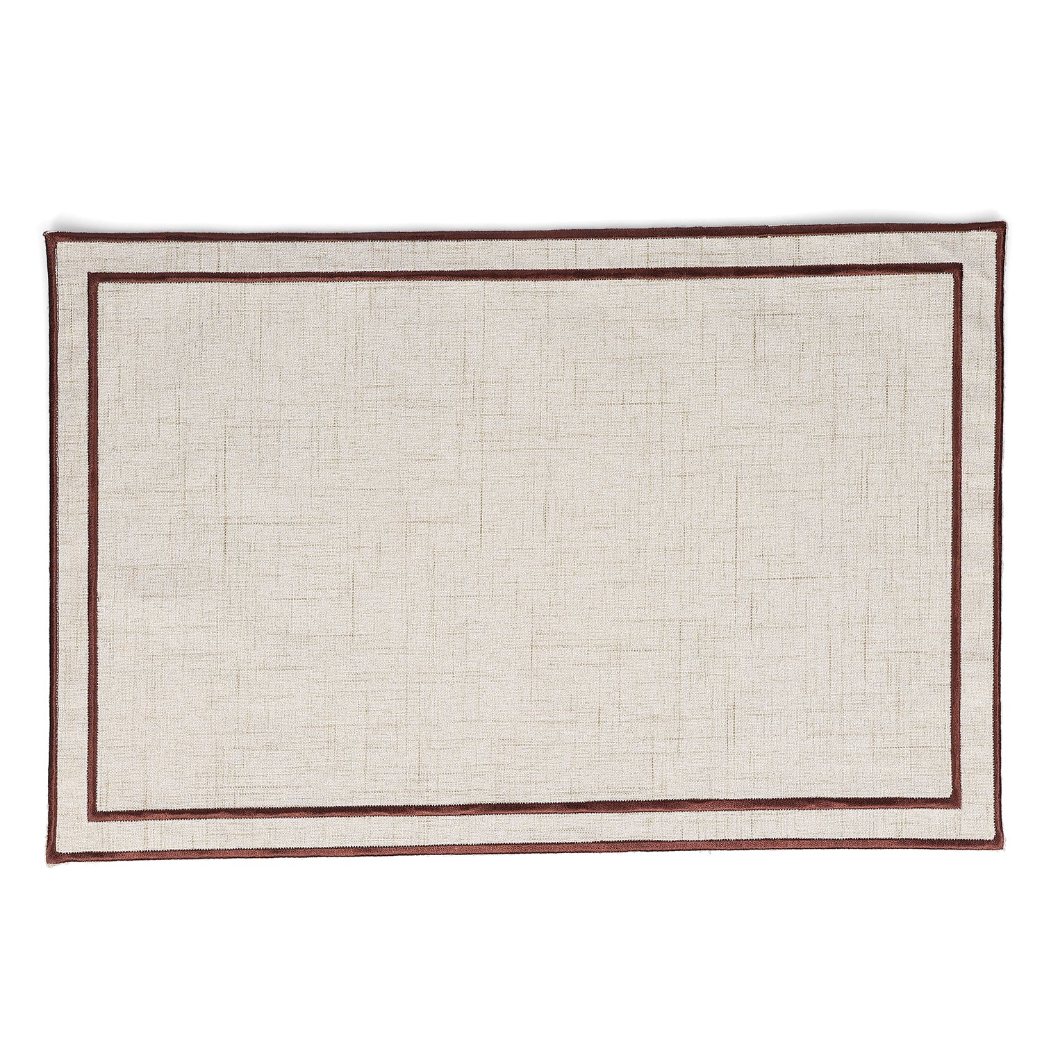 Salt & Pepper - Placemat 44x29cm beige met donkerbruin stiksel Tabletop - Set van 4