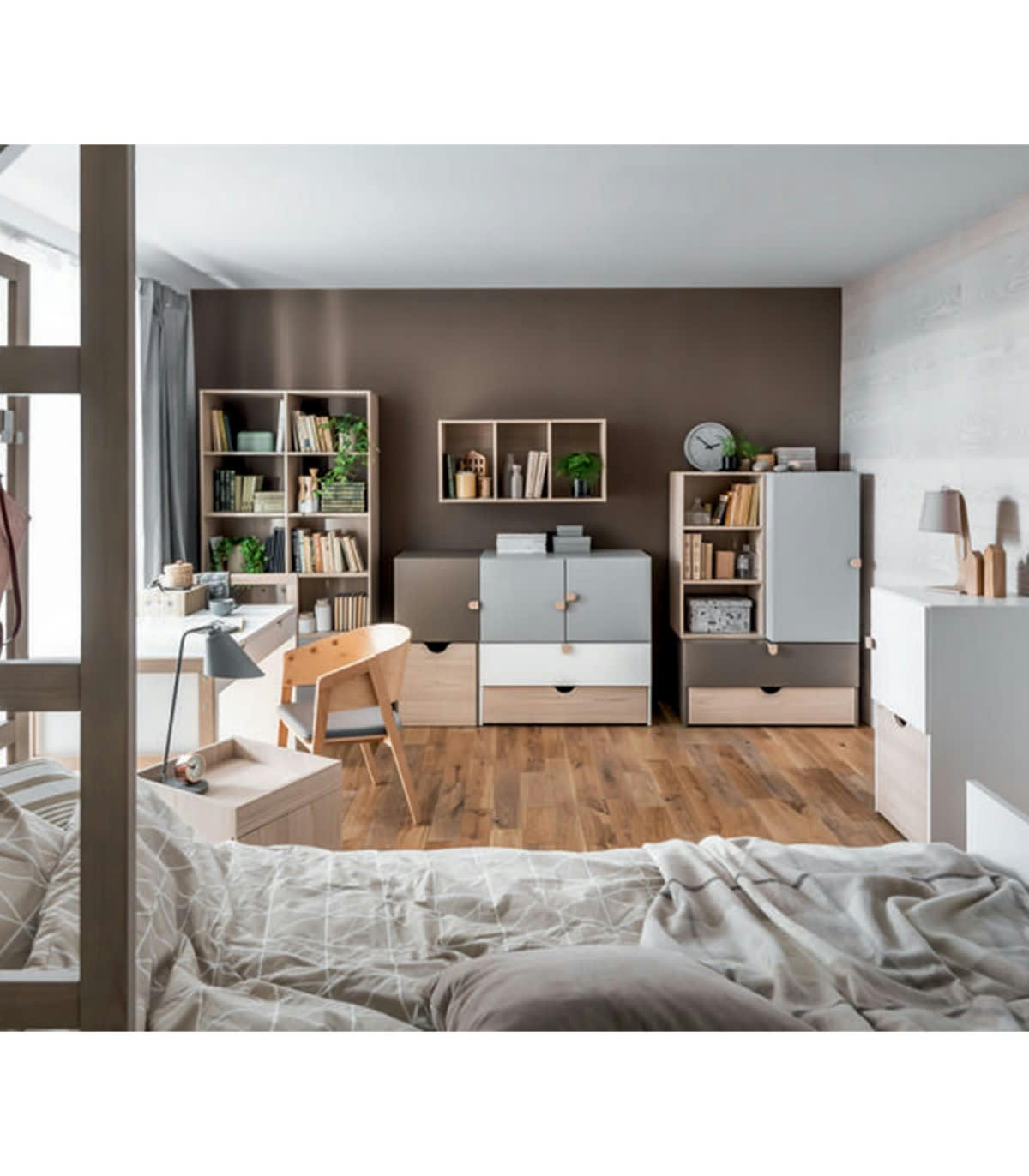 STIGE - Commode colonne sur roulettes avec cube amovible